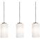 Leo 36" Wide Satin Nickel Multi-Light Pendant w/ White Glass