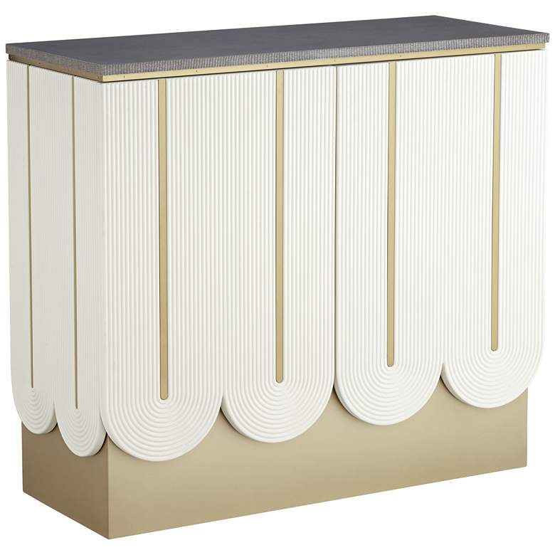 Image 3 Leo 39 1/2" Wide White and Gray 2-Door Accent Chest