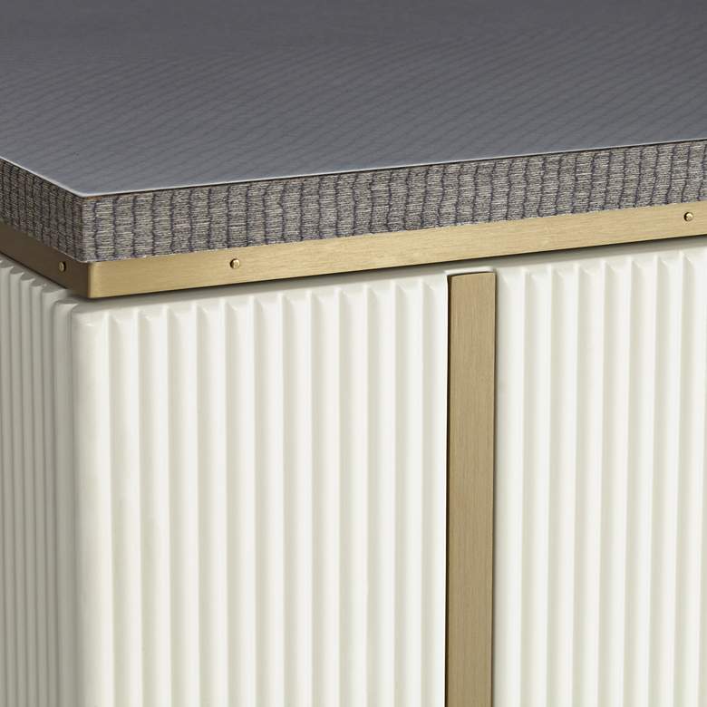 Image 5 Leo 39 1/2" Wide White and Gray 2-Door Accent Chest more views