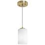 3_Leo 4" Wide Light Antique Brass Pendant With Clear Glass Shade more views