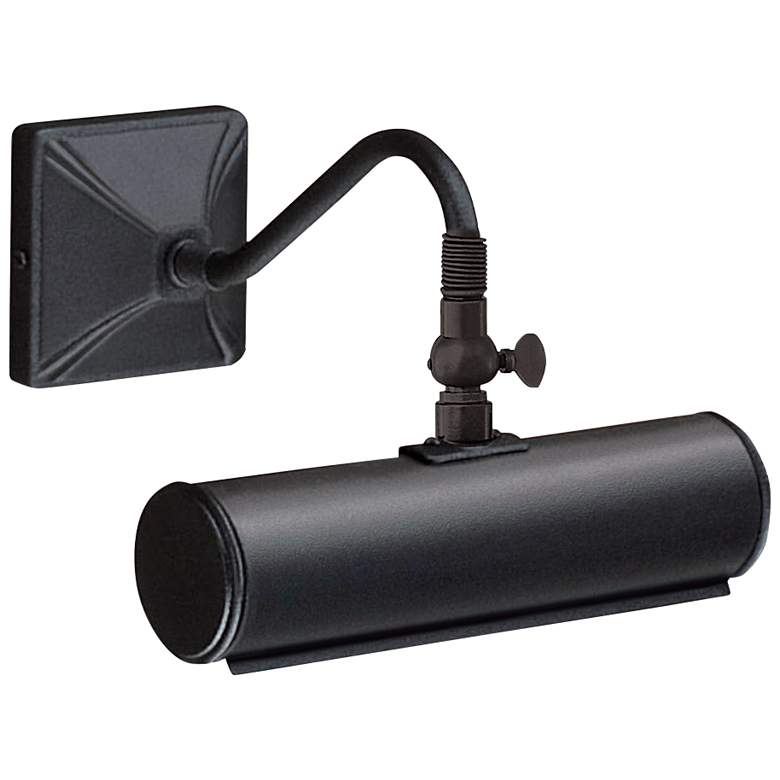 Image 1 Leo 7 1/2" Wide Black Metal Adjustable Picture Light