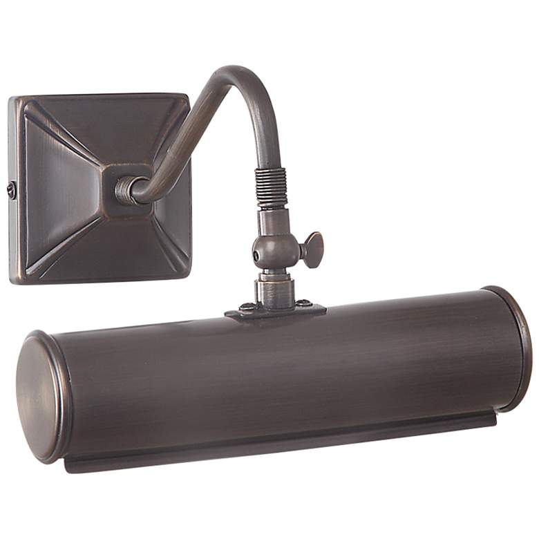 Image 1 Leo 7 1/2" Wide Dark Bronze Metal Adjustable Picture Light