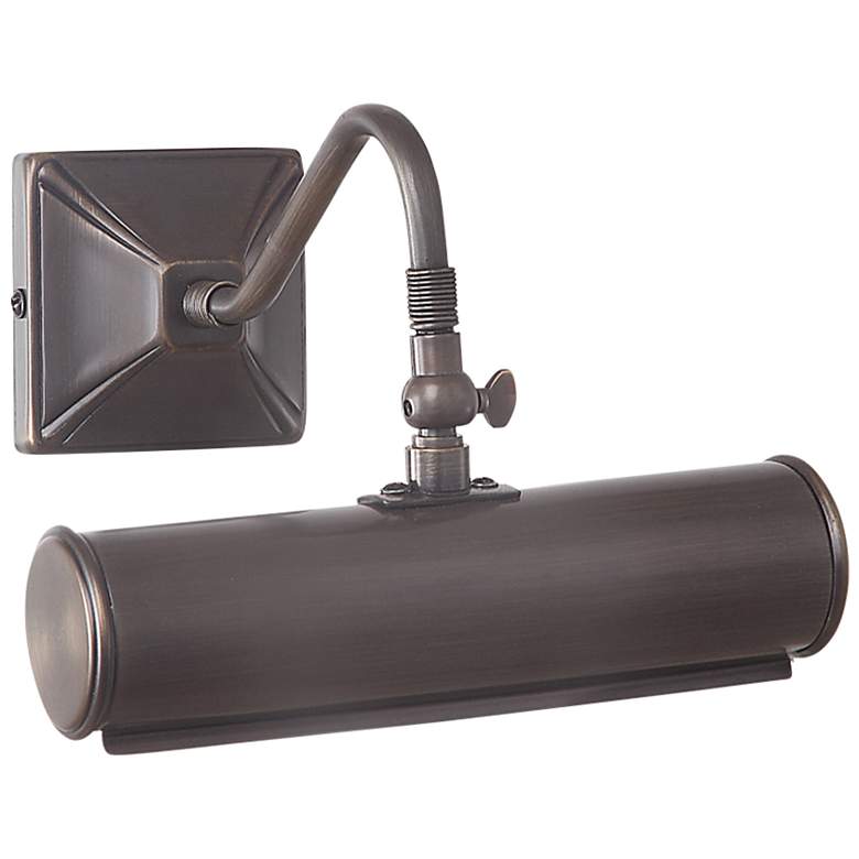 Image 1 Leo 7 1/2 inch Wide Dark Bronze Metal Adjustable Picture Light