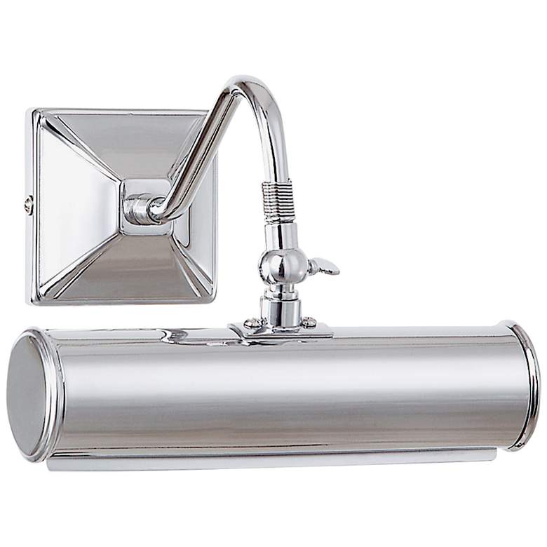 Image 1 Leo 7 1/2"W Polished Chrome Metal Adjustable Picture Light