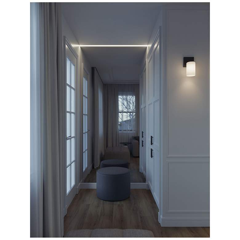 Image 2 Leo 8.63" High Black Wall Sconce With Clear Glass Shade more views