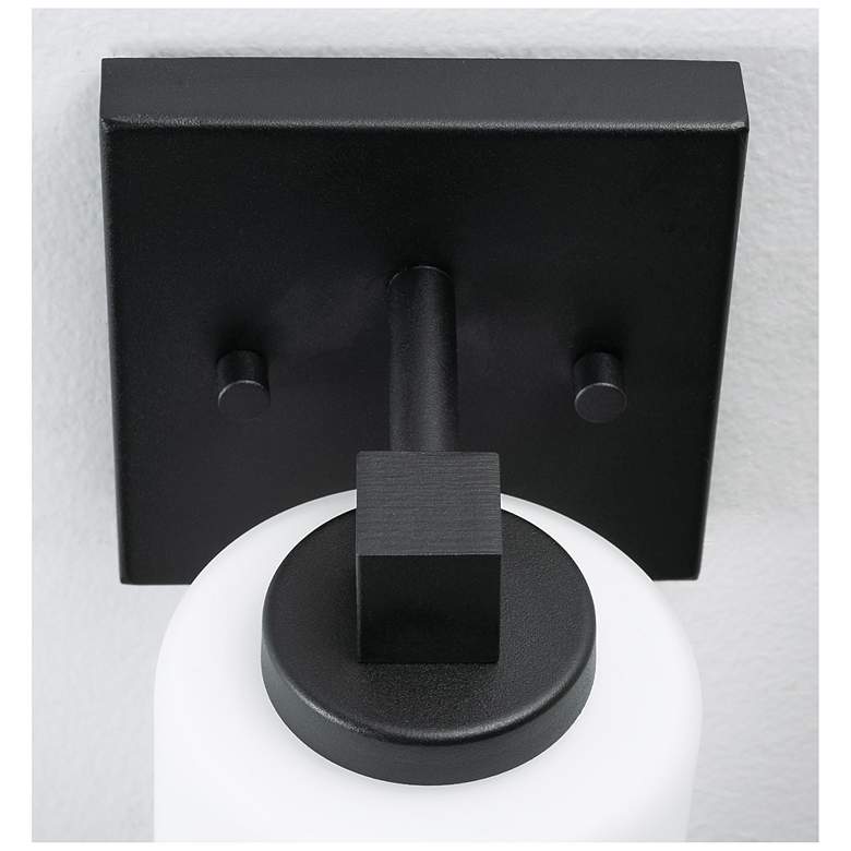 Image 3 Leo 8.63" High Black Wall Sconce With Clear Glass Shade more views