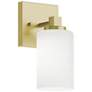 1_Leo 8.63" High Light Antique Brass Wall Sconce With Clear Glass Shade