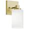 Leo 8.63" High Light Antique Brass Wall Sconce With Clear Glass Shade