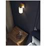 2_Leo 8.63" High Light Antique Brass Wall Sconce With Clear Glass Shade more views