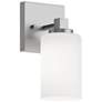 2_Leo 8.63" High Satin Nickel Wall Sconce With Clear Glass Shade