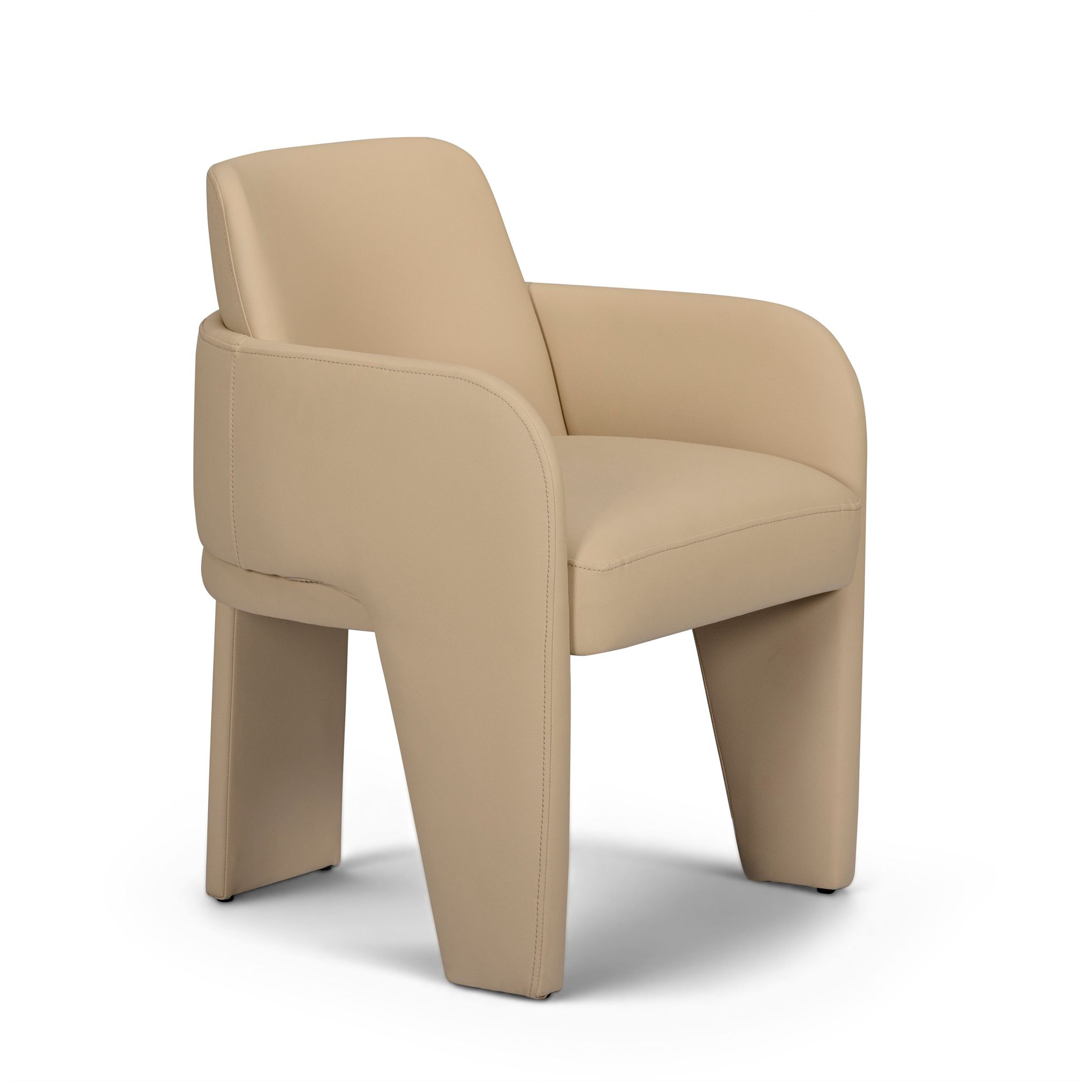 Image 2 Leo Taupe Performance Vegan Leather Dining Chair more views