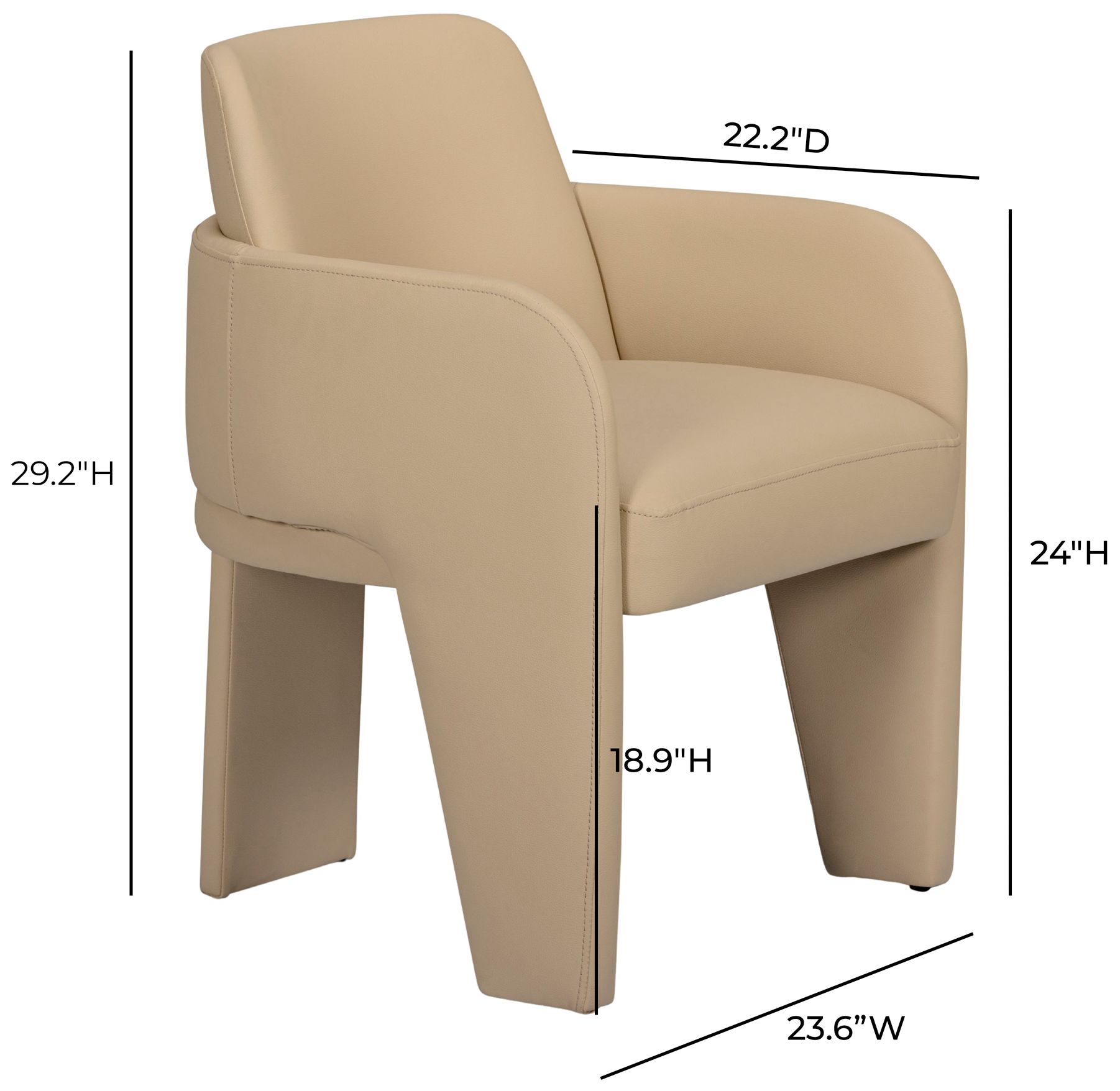 Image 5 Leo Taupe Performance Vegan Leather Dining Chair more views