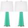 Leo Turquoise Modern Table Lamp by Color Plus - Set of 2