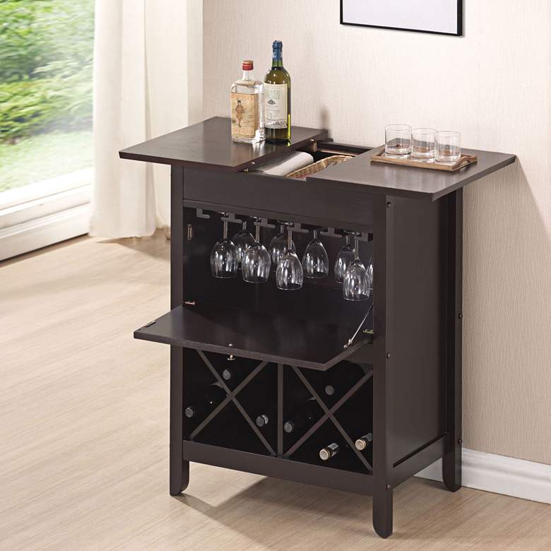 Image 1 Leo Wenge Wine Bar Cabinet