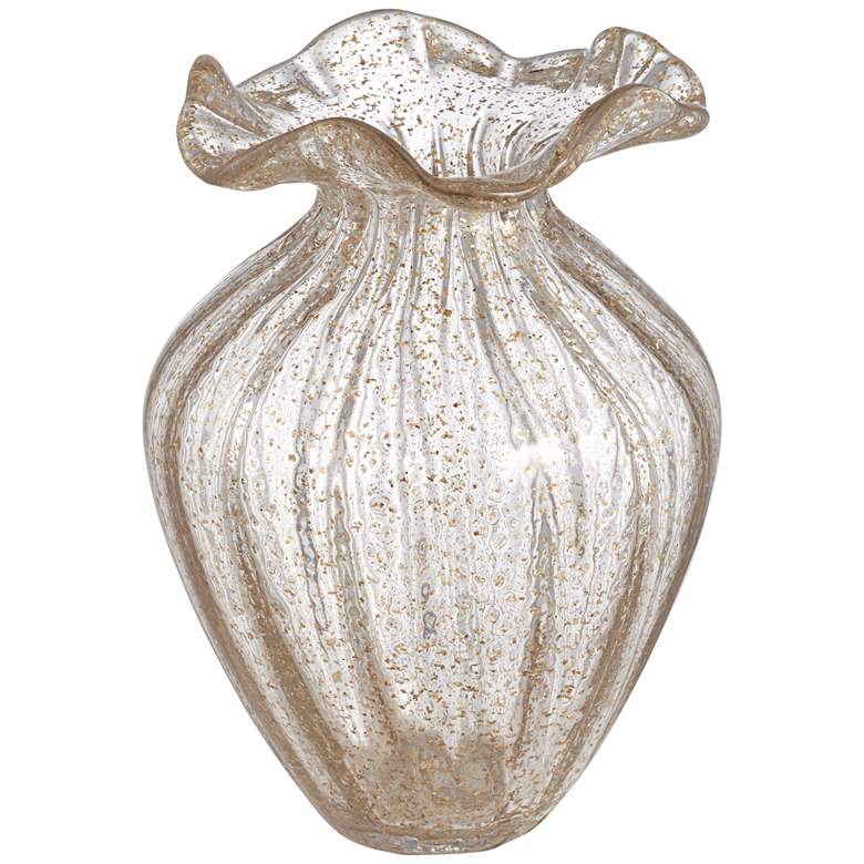 Image 1 Leon 5 1/2 inch High Beige Small Clear Glass Vase