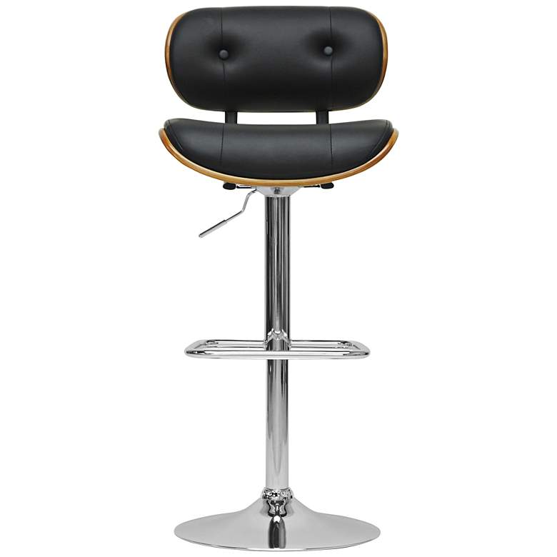 Image 1 Leona Walnut and Black Modern Bar Stool