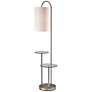 Leonard Brushed Steel Metal 2-Shelf Floor Lamp