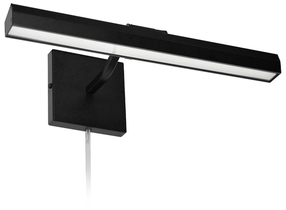 Image 2 Leonardo 16.25" Wide Matte Black 20W Picture Light Frosted Glass Diffuser