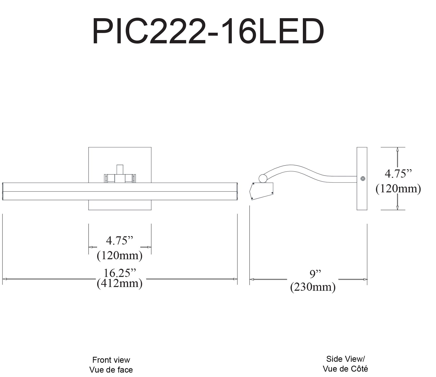 Image 3 Leonardo 16.25" Wide Matte Black 20W Picture Light Frosted Glass Diffuser more views