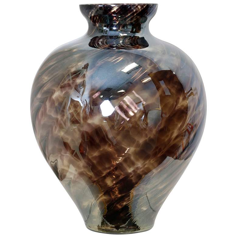 Image 1 Leonardo 17" High Brown and Taupe Spiral Vase