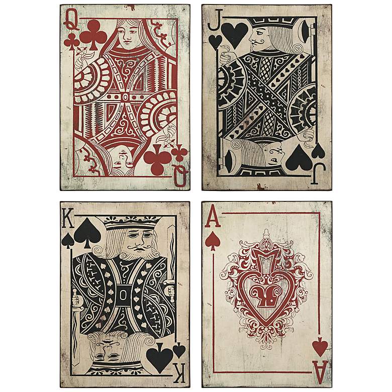 Image 1 Leonato Set of 4 Playing Cards Metal Wall Art