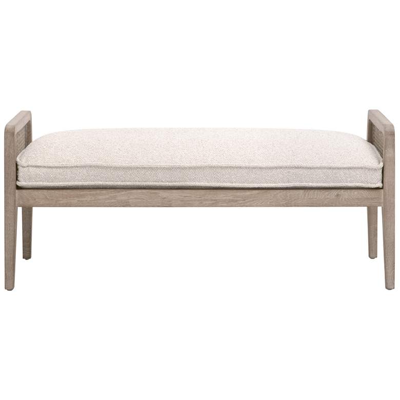 Image 1 Leone Bench, LiveSmart Gellar-Linen, Natural Gray Oak