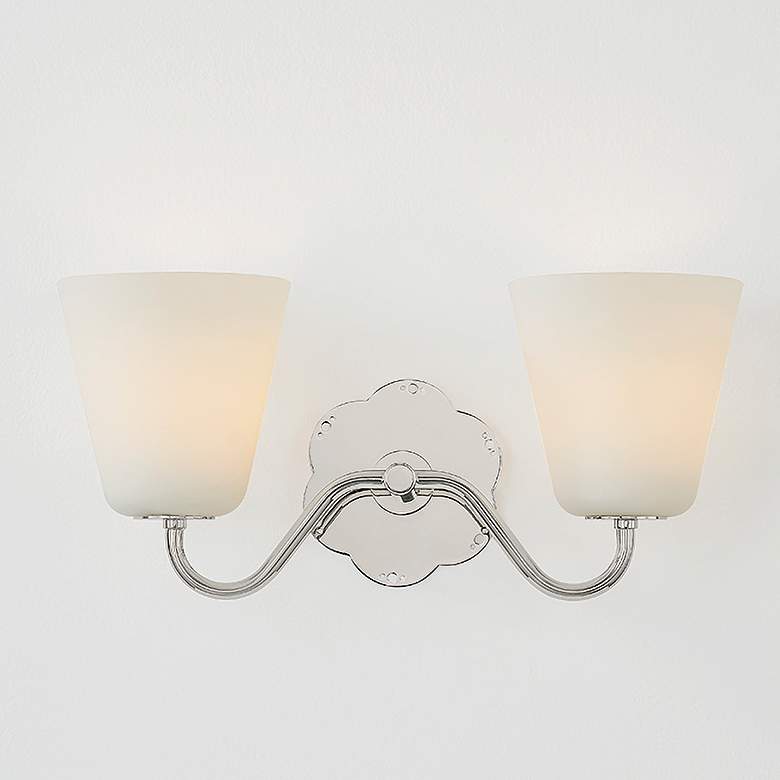 Image 1 Leonella 8 1/2" High Polished Nickel 2-Light Wall Sconce