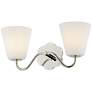 5_Leonella 8 1/2" High Polished Nickel 2-Light Wall Sconce more views