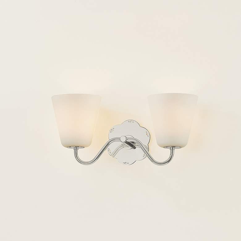 Image 7 Leonella 8 1/2" High Polished Nickel 2-Light Wall Sconce more views