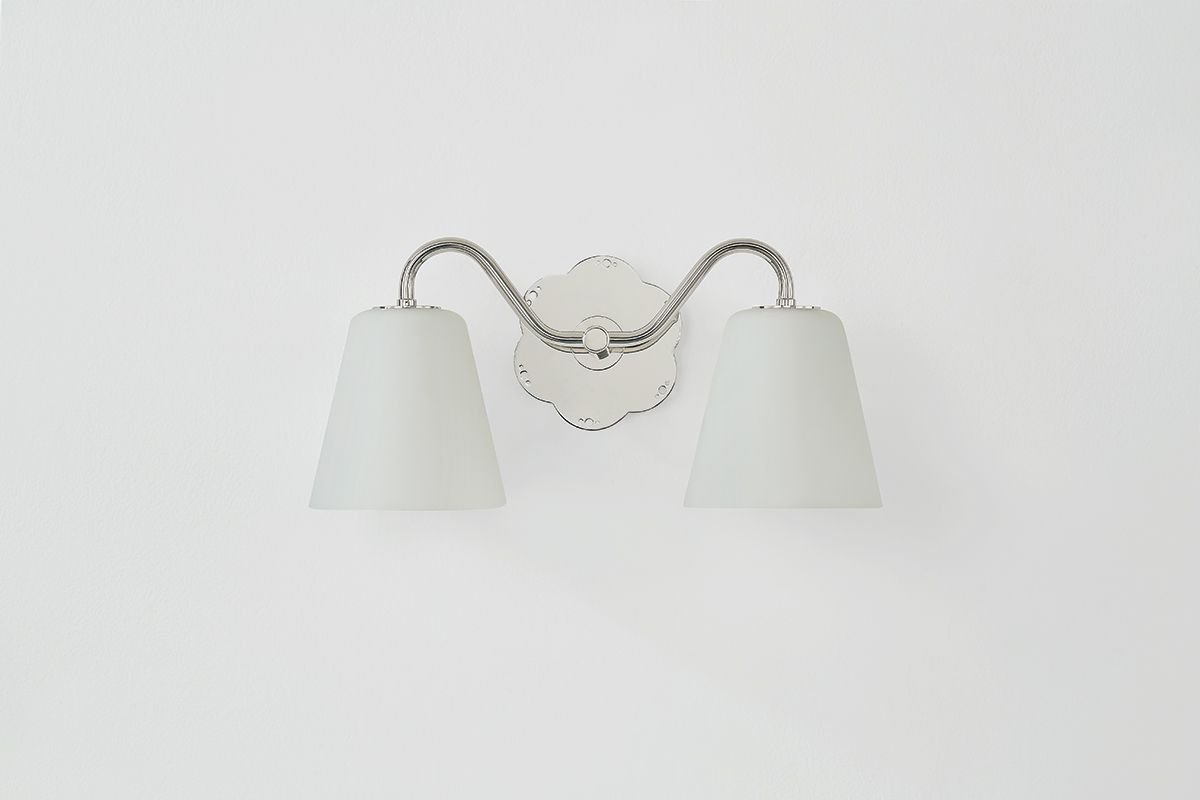 Leonella 8 1/2" High Polished Nickel 2-Light Wall Sconce