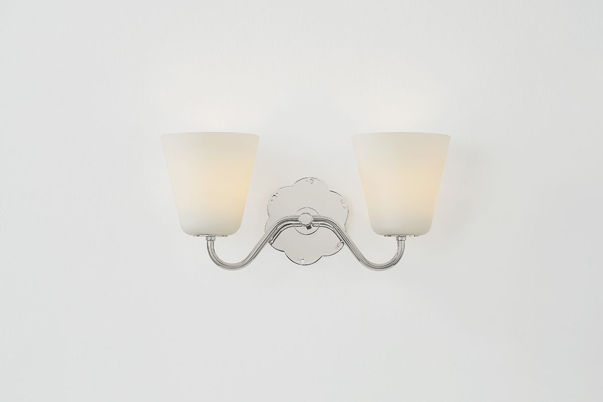 Leonella 8 1/2" High Polished Nickel 2-Light Wall Sconce