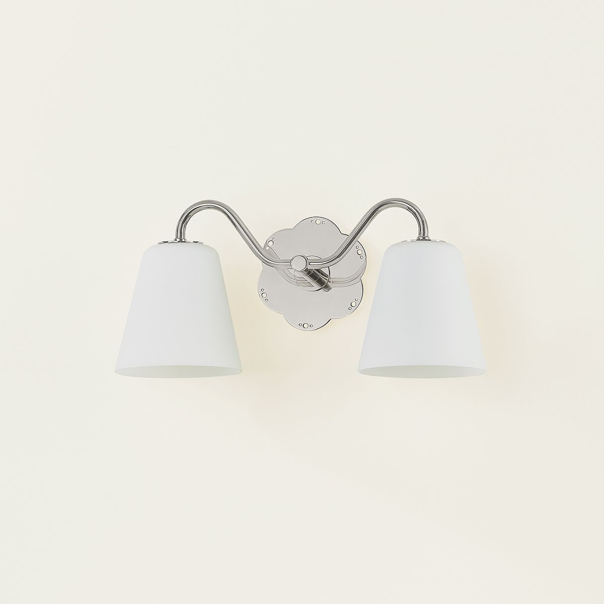 Leonella 8 1/2" High Polished Nickel 2-Light Wall Sconce