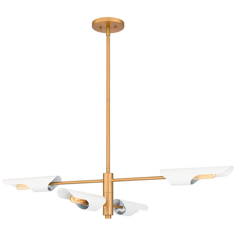 Image 1 Leoni 4-Light Brushed Weathered Brass Island Light