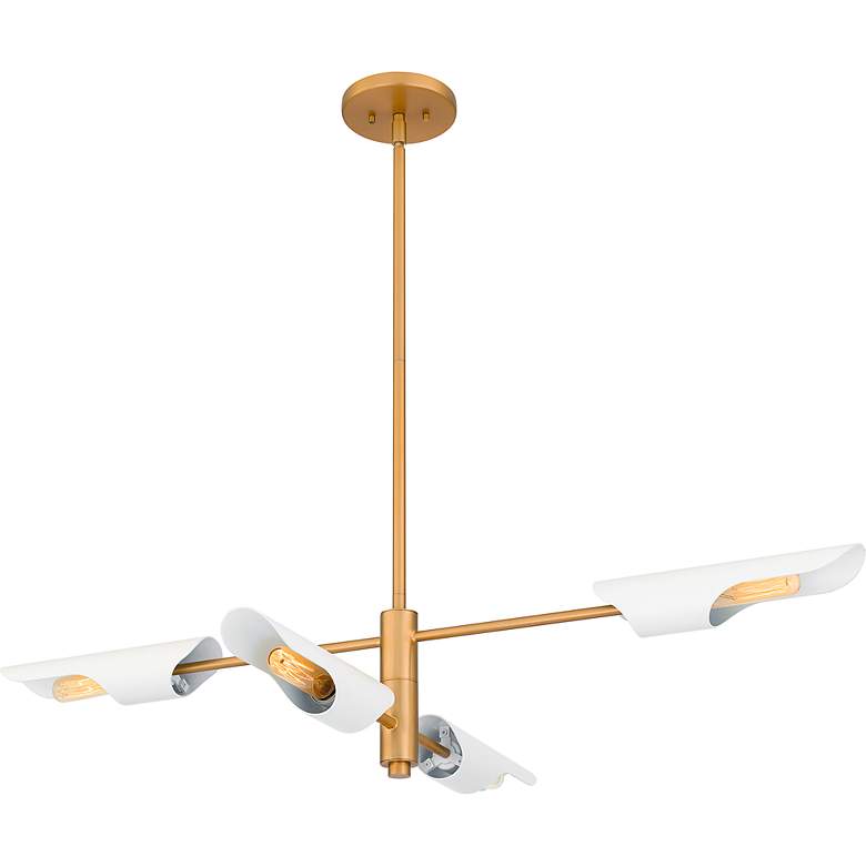 Image 4 Leoni 4-Light Brushed Weathered Brass Island Light more views