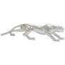 Leopard 22" Wide Textured Silver Electroplated Statue