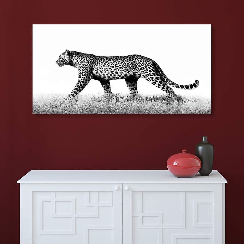 Image 4 Leopard 96" Wide Free Floating 2-Piece Glass Wall Art Set more views