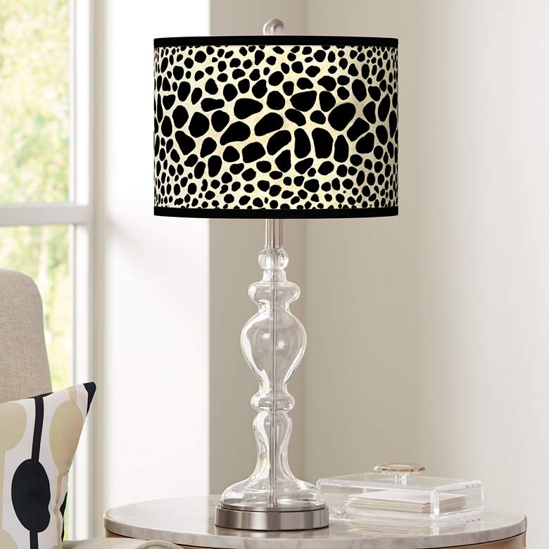 Image 1 Leopard Giclee Apothecary Clear Glass Table Lamp