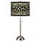 Leopard Giclee Brushed Nickel Table Lamp
