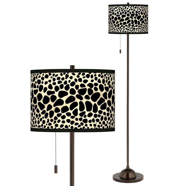 Image 1 Leopard Giclee Glow Bronze Club Floor Lamp