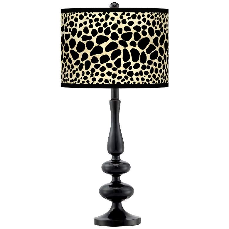 Image 1 Leopard Giclee Paley Black Table Lamp