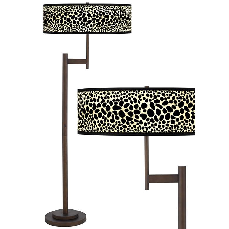 Image 1 Leopard Giclee Parker Light Blaster&#8482; Bronze Floor Lamp