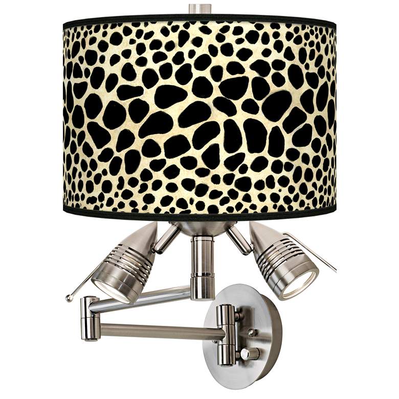 Image 1 Leopard Giclee Plug-In Swing Arm Wall Lamp