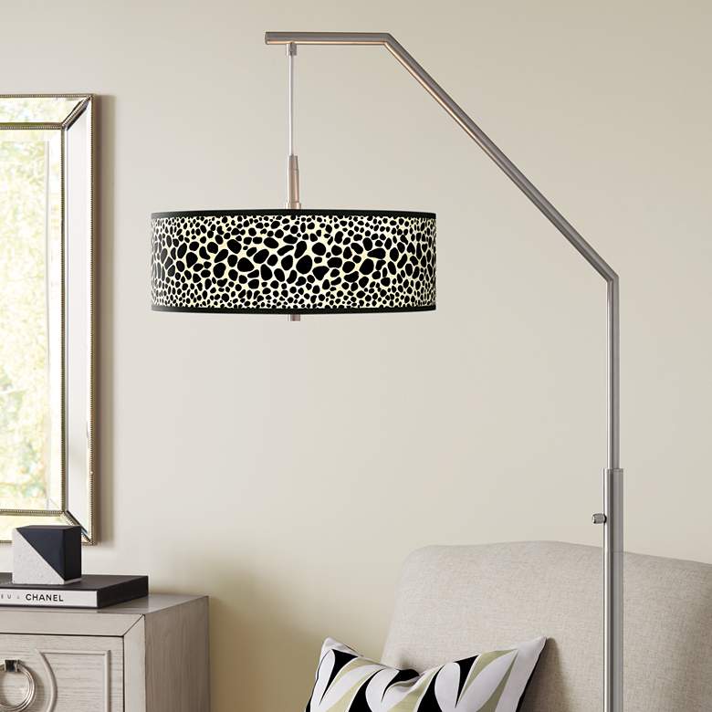 Image 1 Leopard Giclee Shade Arc Floor Lamp