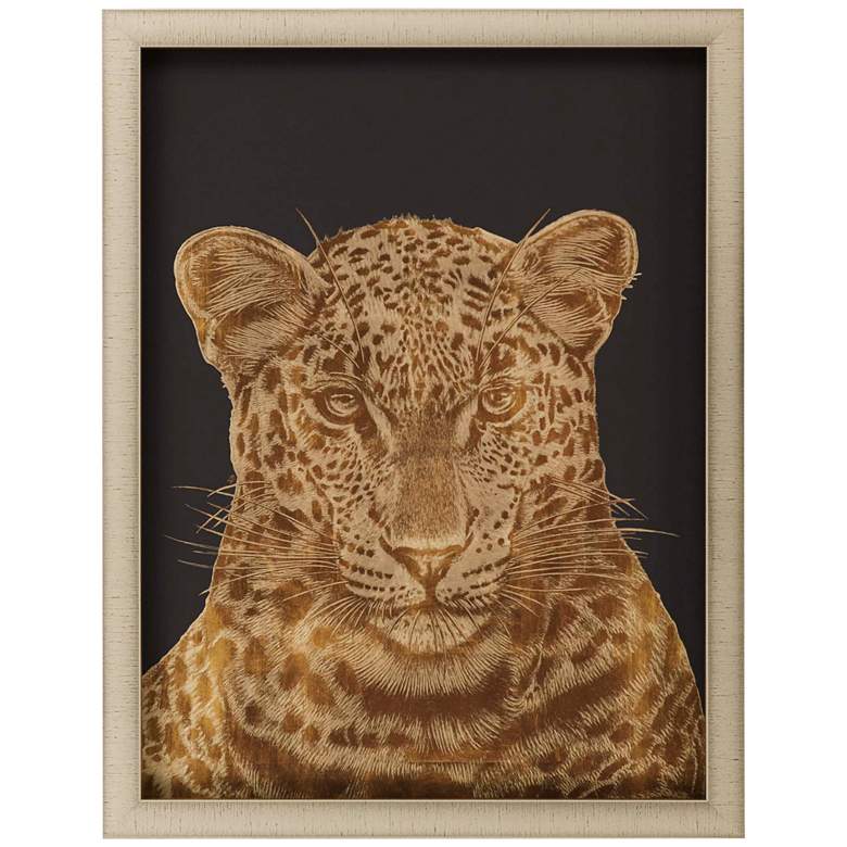 Image 1 Leopard Portrait 35" High Framed Shadow Box Giclee Wall Art