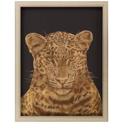 Leopard Portrait 35&quot; High Framed Shadow Box Giclee Wall Art