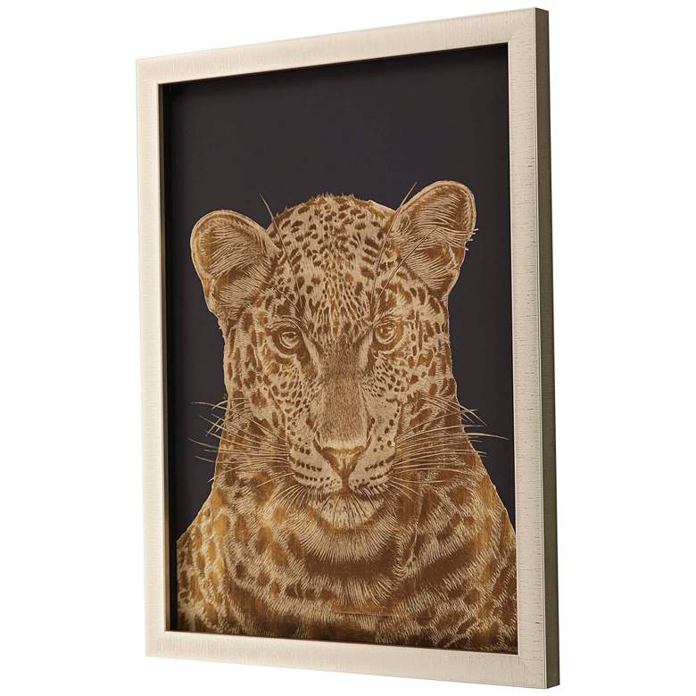 Image 4 Leopard Portrait 35" High Framed Shadow Box Giclee Wall Art more views