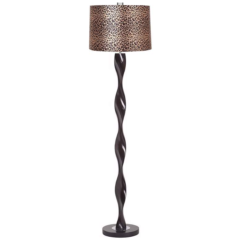 Image 1 Leopard Print Twist Floor Lamp