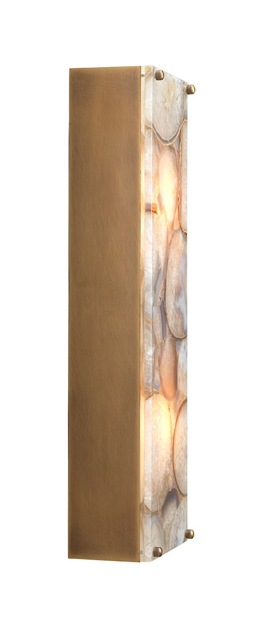 Image 5 Leopold 19" High Natural Agate Stone Rectangular Wall Sconce more views
