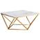 Leopold 30" Wide White and Gold Modern Cocktail Table