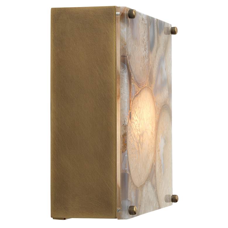 Image 2 Leopold 9 inch High Natural Agate Stone Square Wall Sconce more views